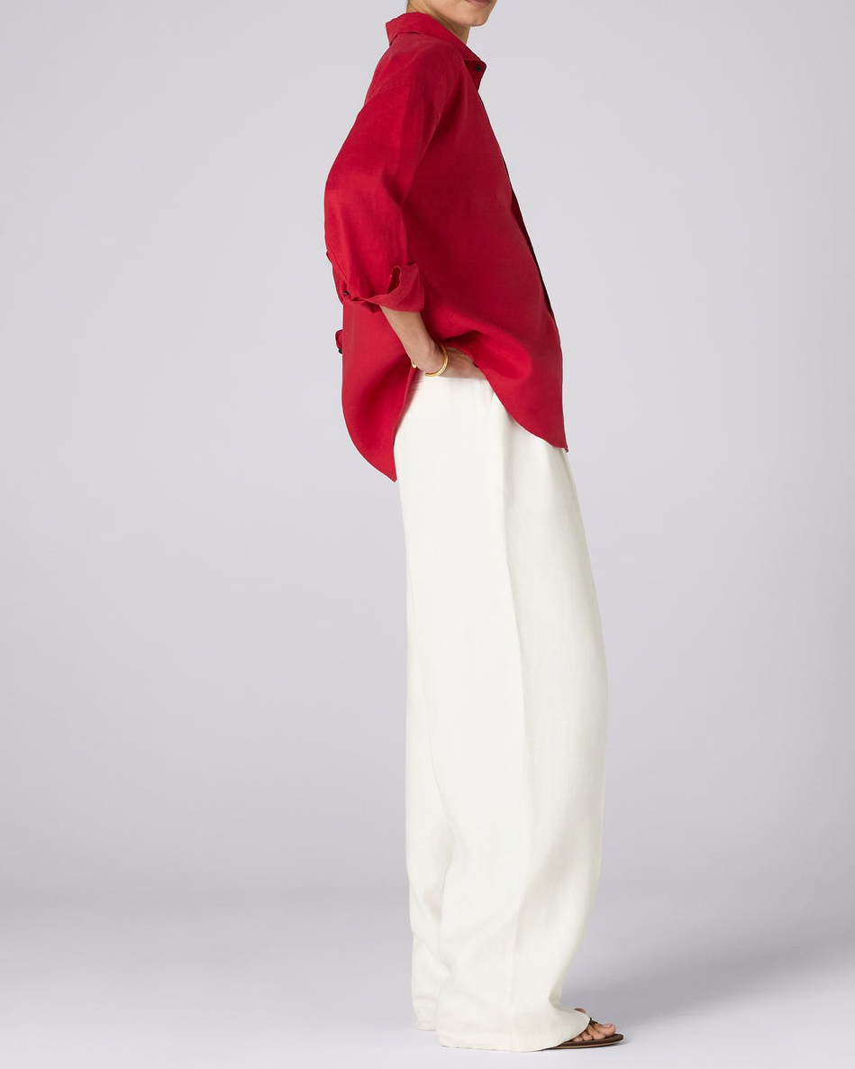 Red Linen Shirt