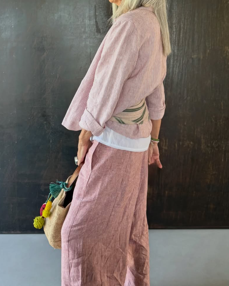 Striped Linen Two-Piece Set