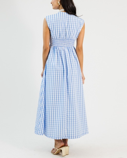Gingham Twist Maxi Dress