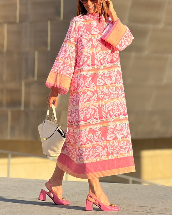 Cassandra Print Pink Dress