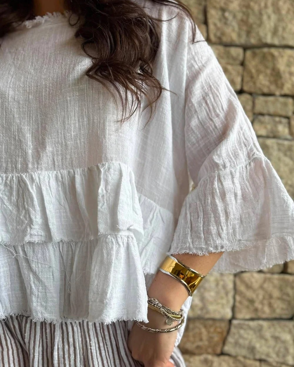 Cheesecloth Frill Top