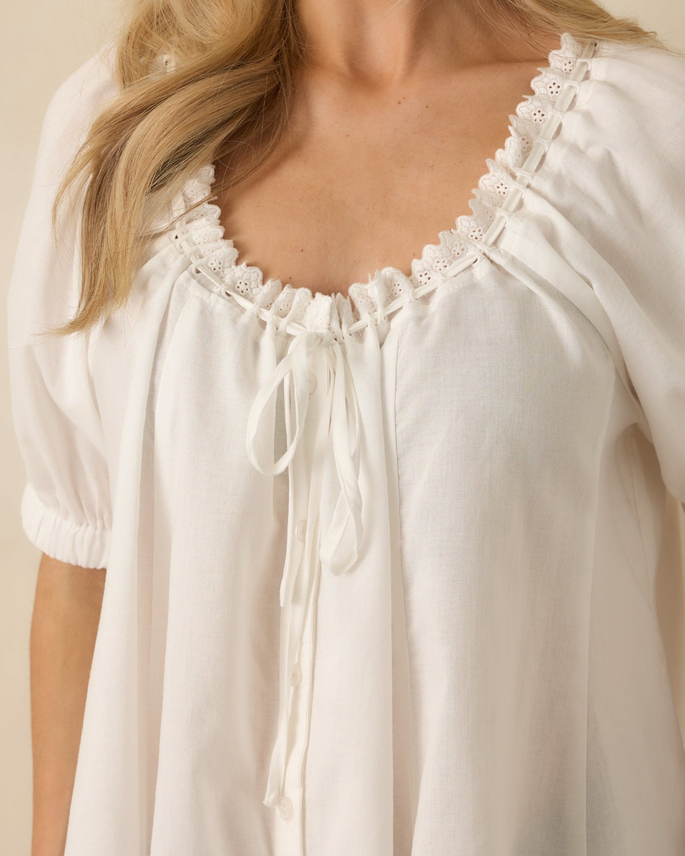 Chasing Sunshine White Puff Sleeve Flowy Blouse