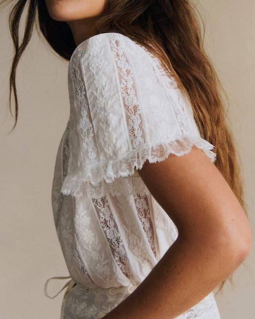 Short-Sleeved Lace Shirt