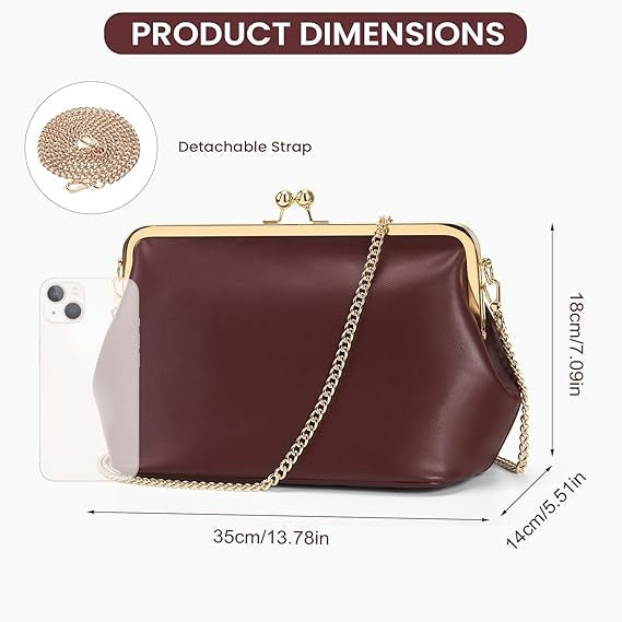 Women's Kiss Lock Crossbody Bag