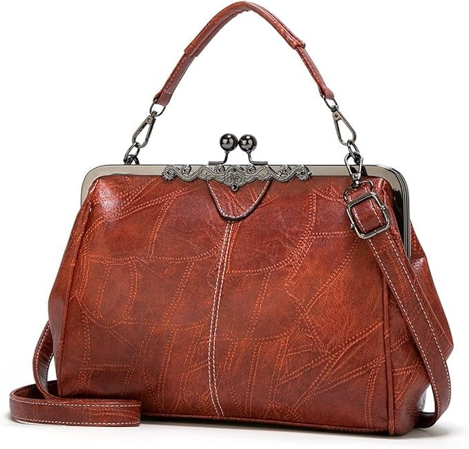 Women's Vintage Metal Lock Bag