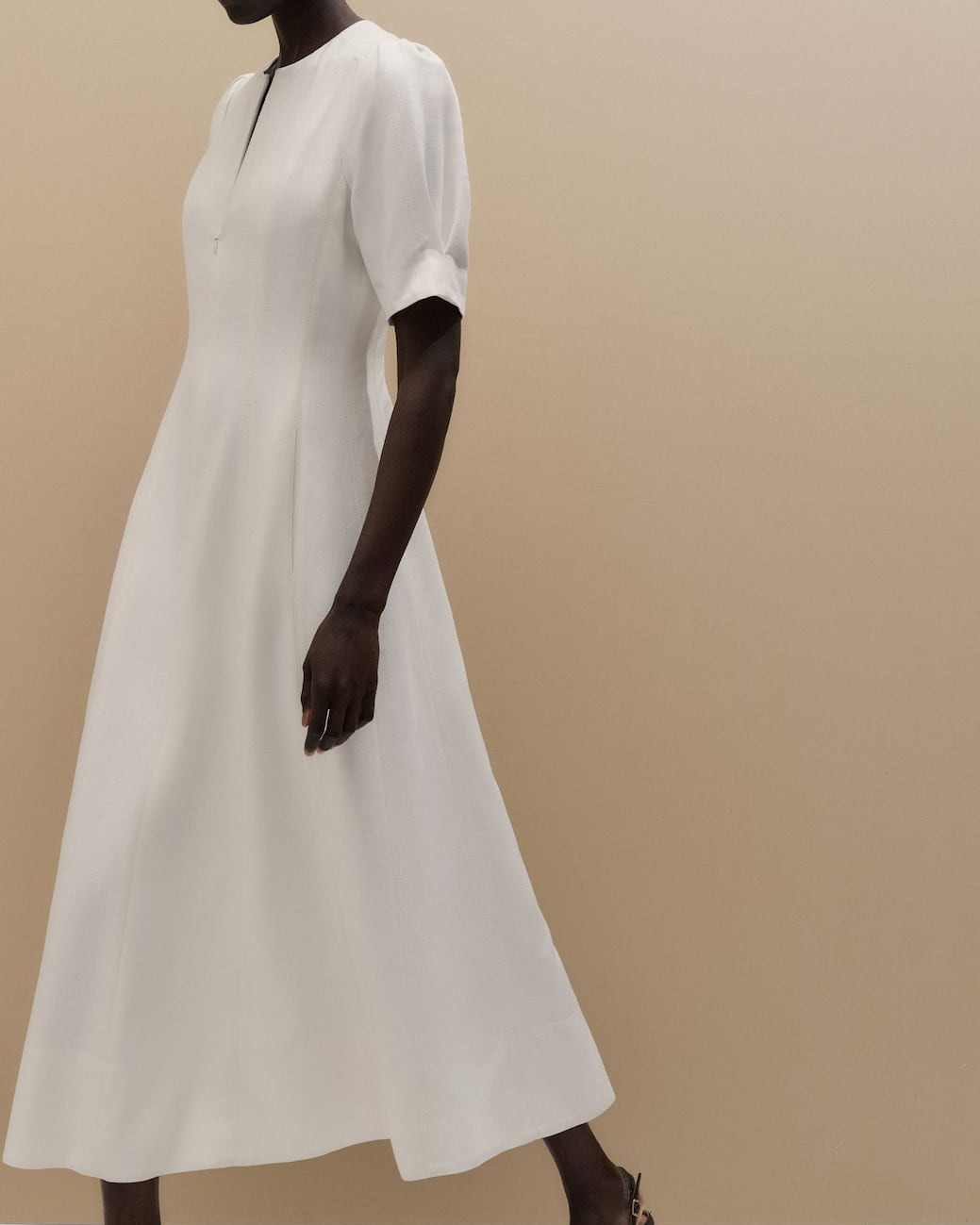 Fit + Flare Textured Weave Maxi Dress