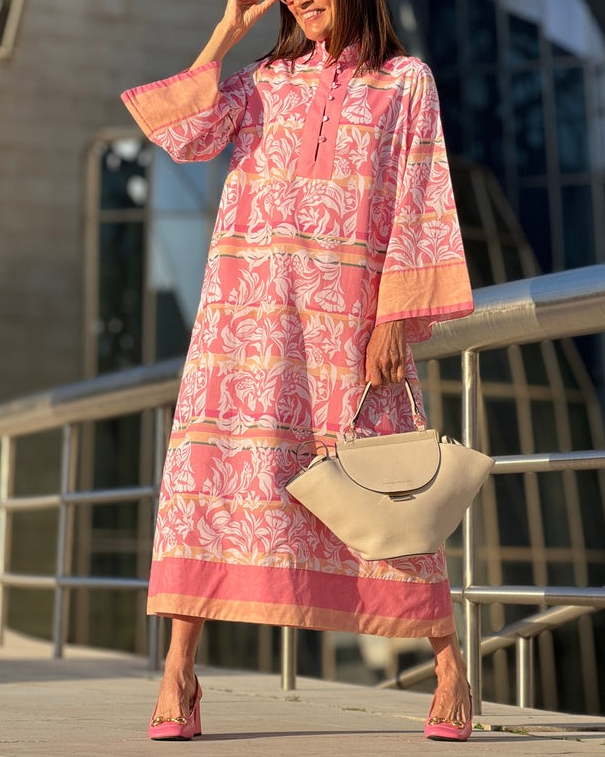 Cassandra Print Pink Dress