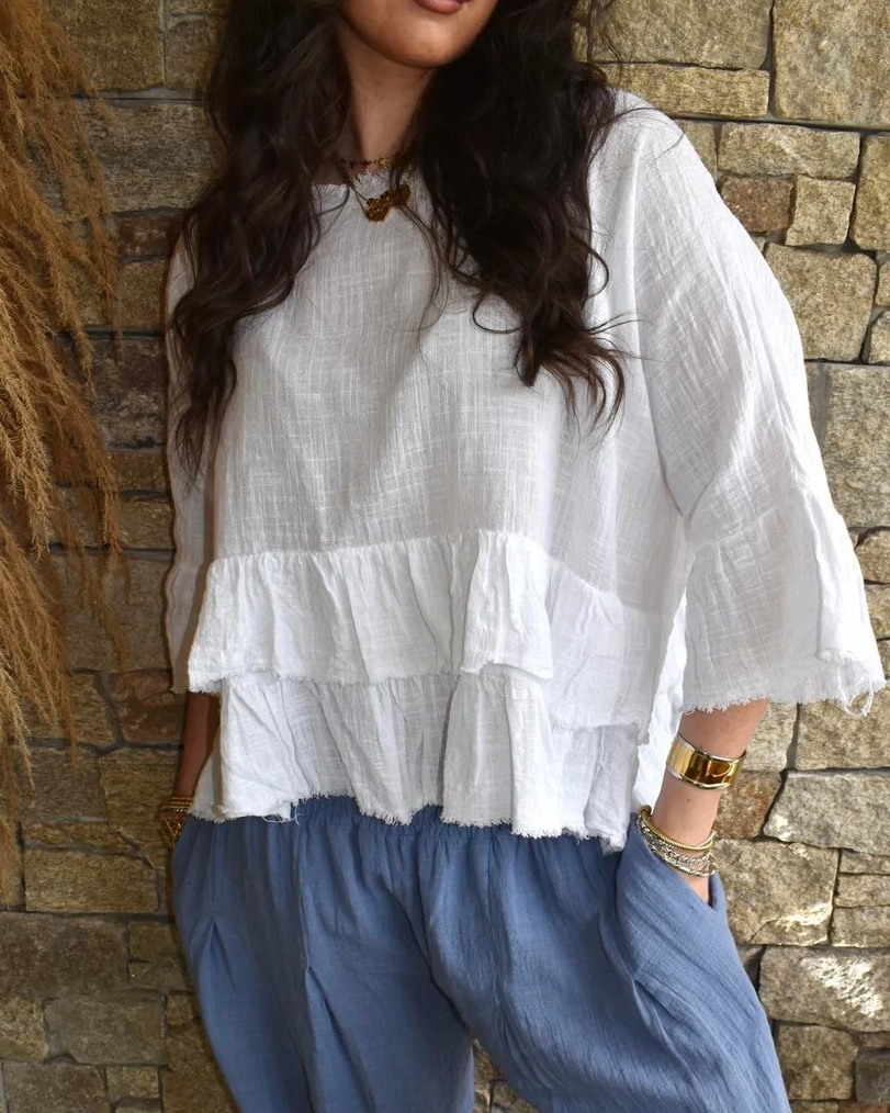Cheesecloth Frill Top