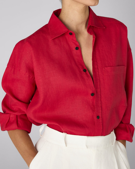 Red Linen Shirt