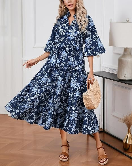 Floral Ruffle Midi Dress
