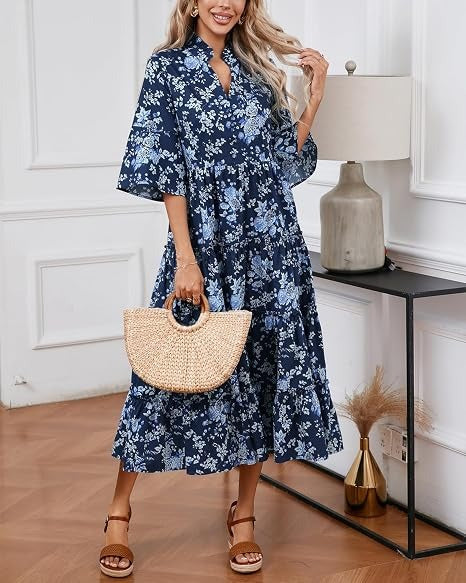 Floral Ruffle Midi Dress