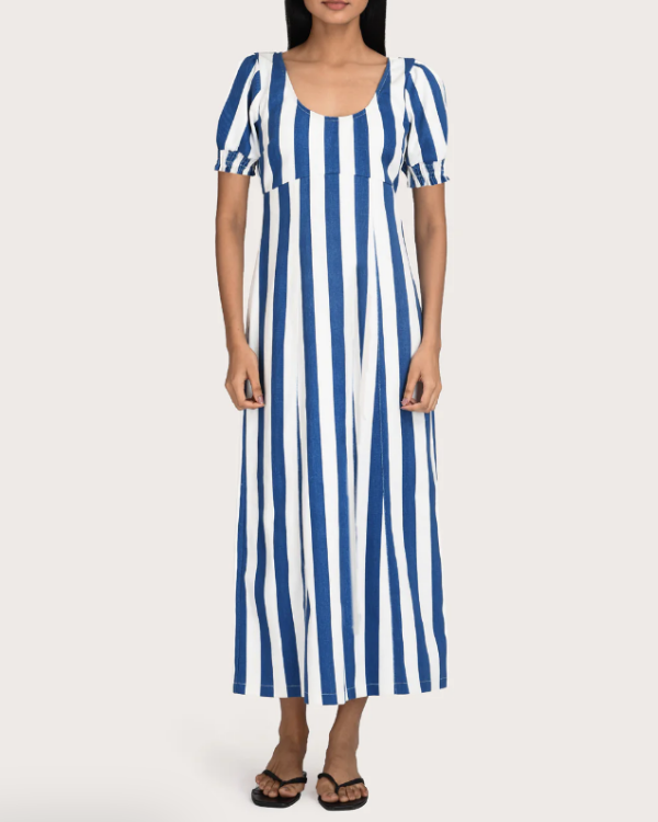Blue Striped Maxi Dress