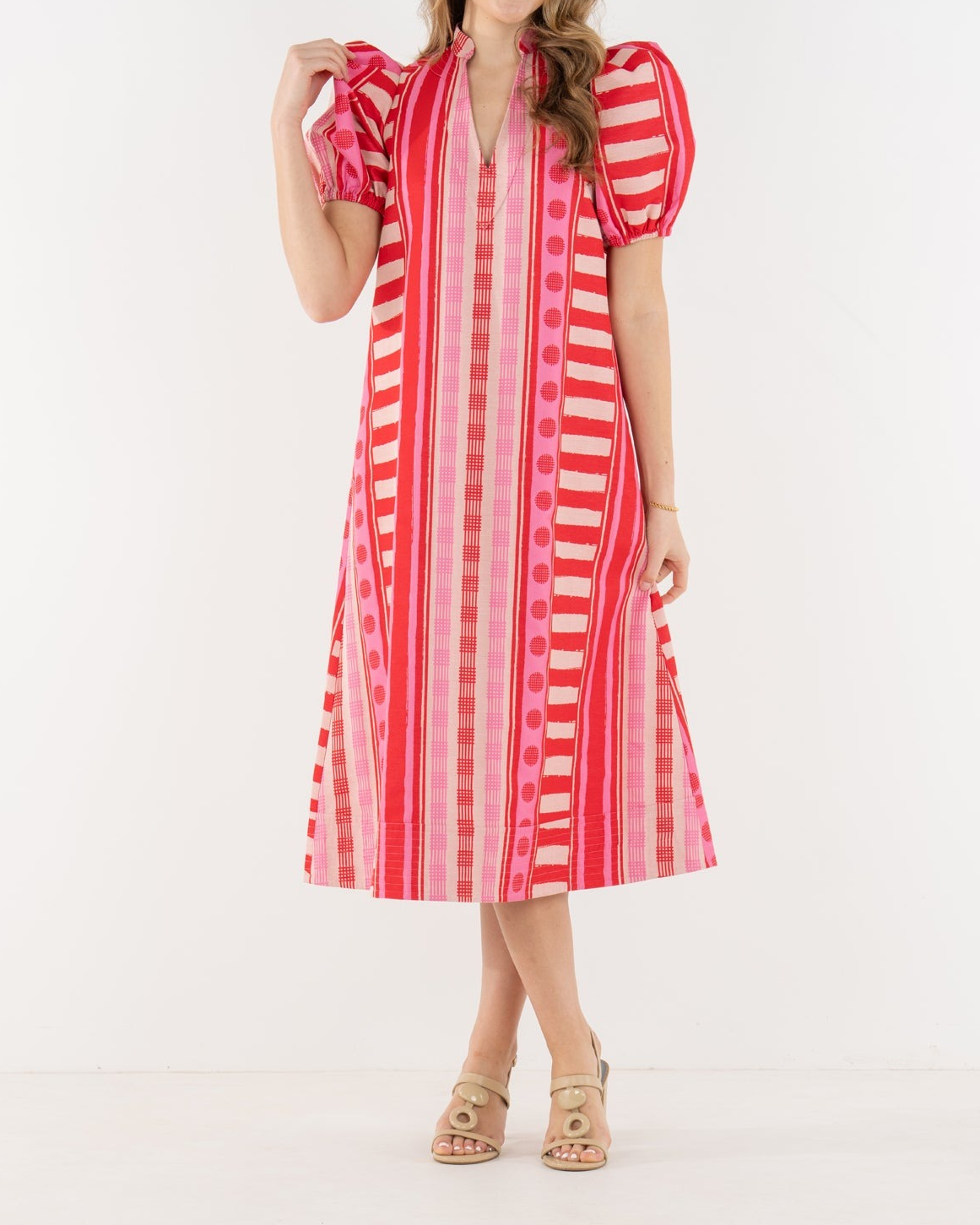 Asymmetrical Layout Puff sleeves Dress