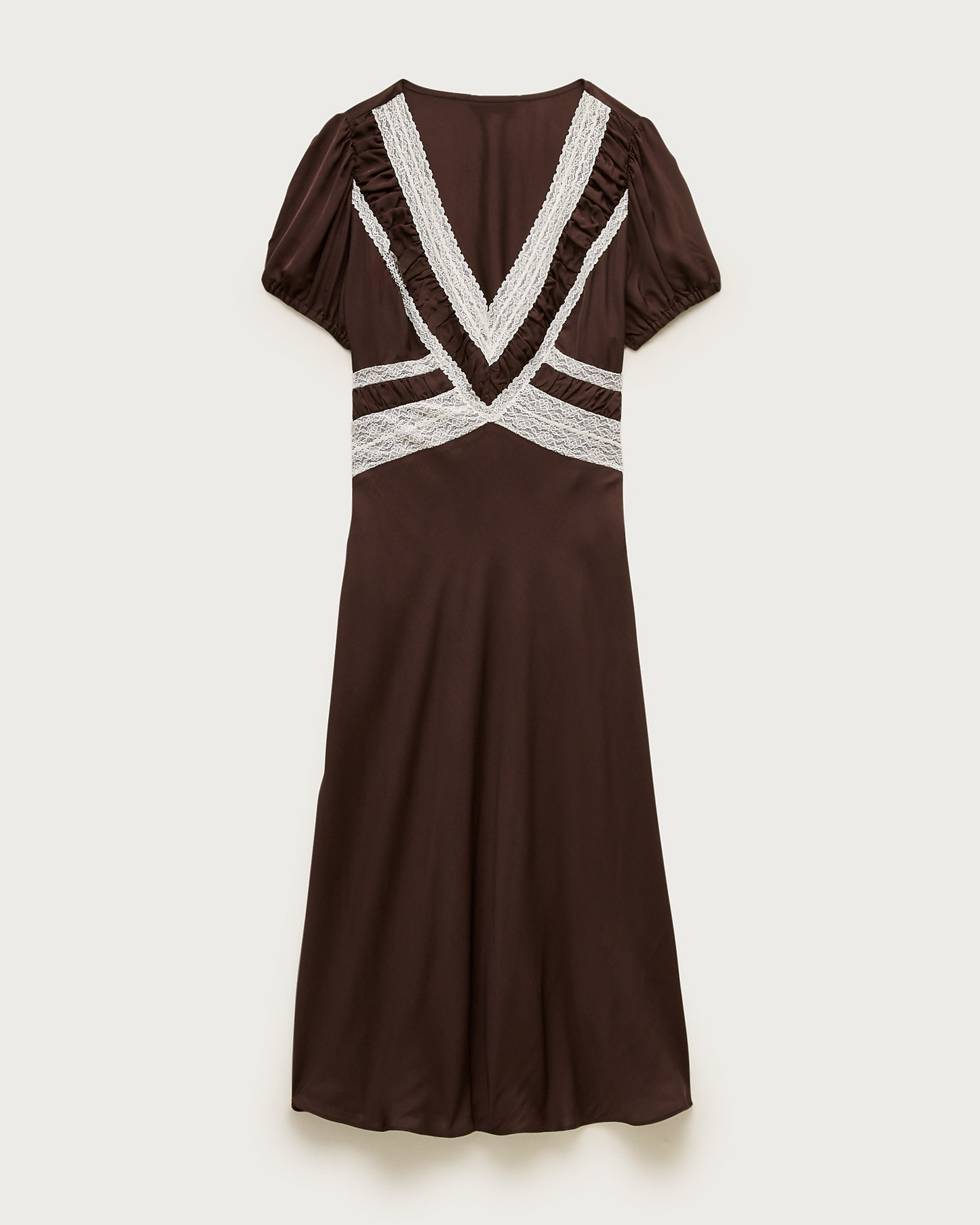 Lace dress in viscose twill