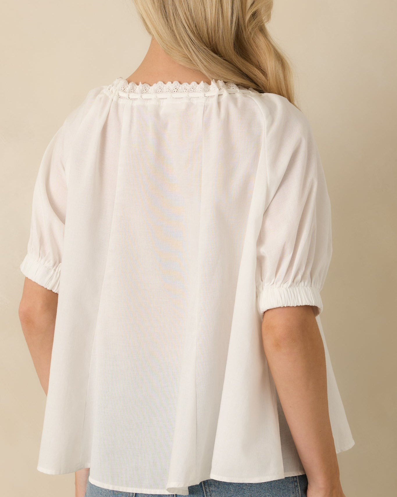 Chasing Sunshine White Puff Sleeve Flowy Blouse