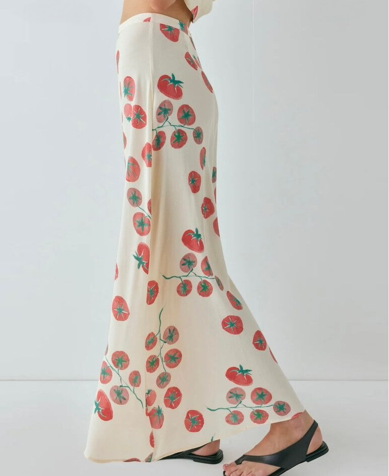 A-Line Cream Tomato Skirt