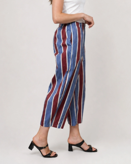 Striped Stretch Cotton Pants