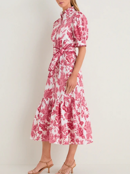 Hibiscus Floral Whipstitch Felicity Maxi Dress