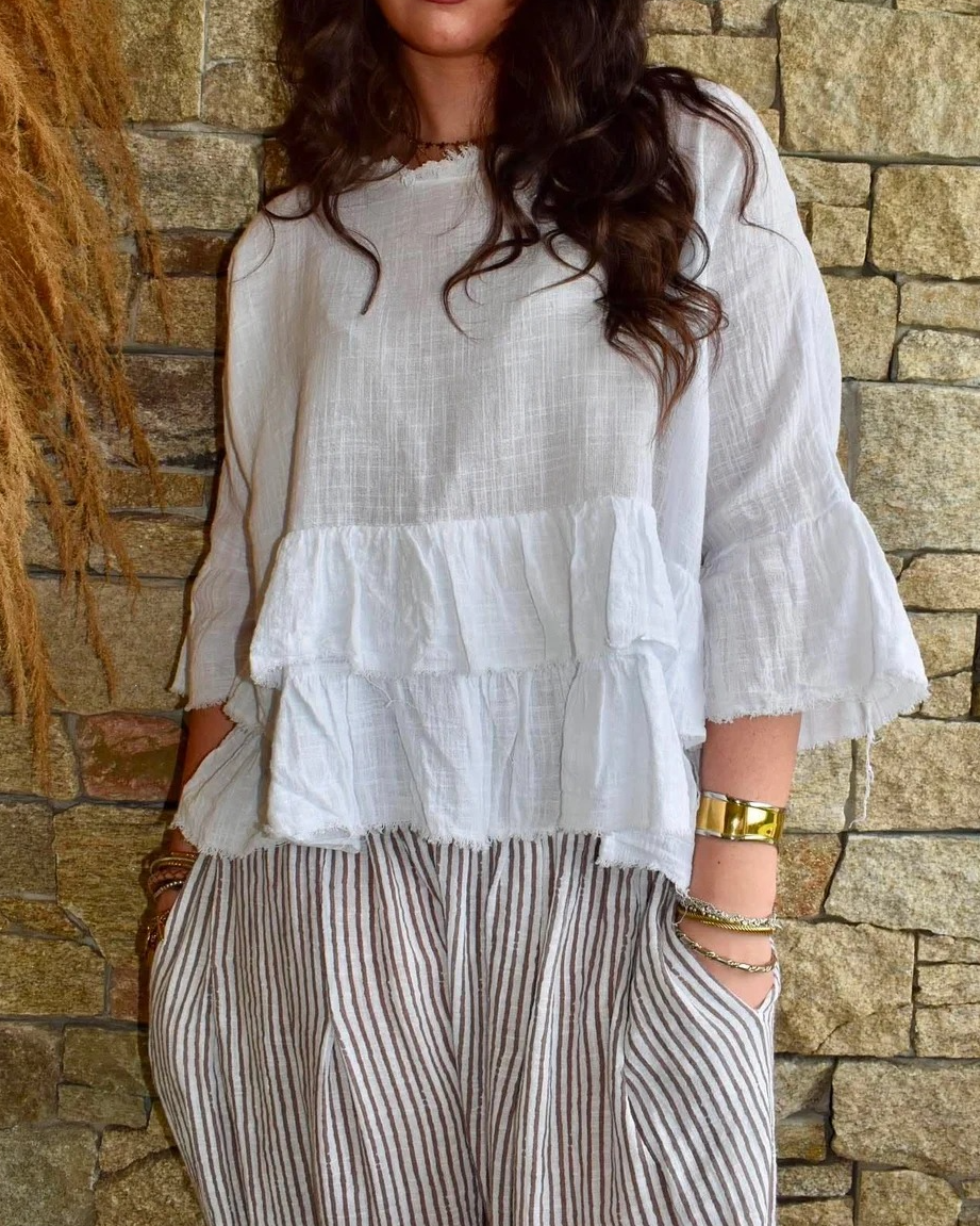 Cheesecloth Frill Top