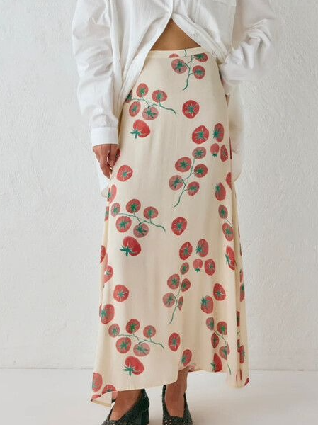 A-Line Cream Tomato Skirt