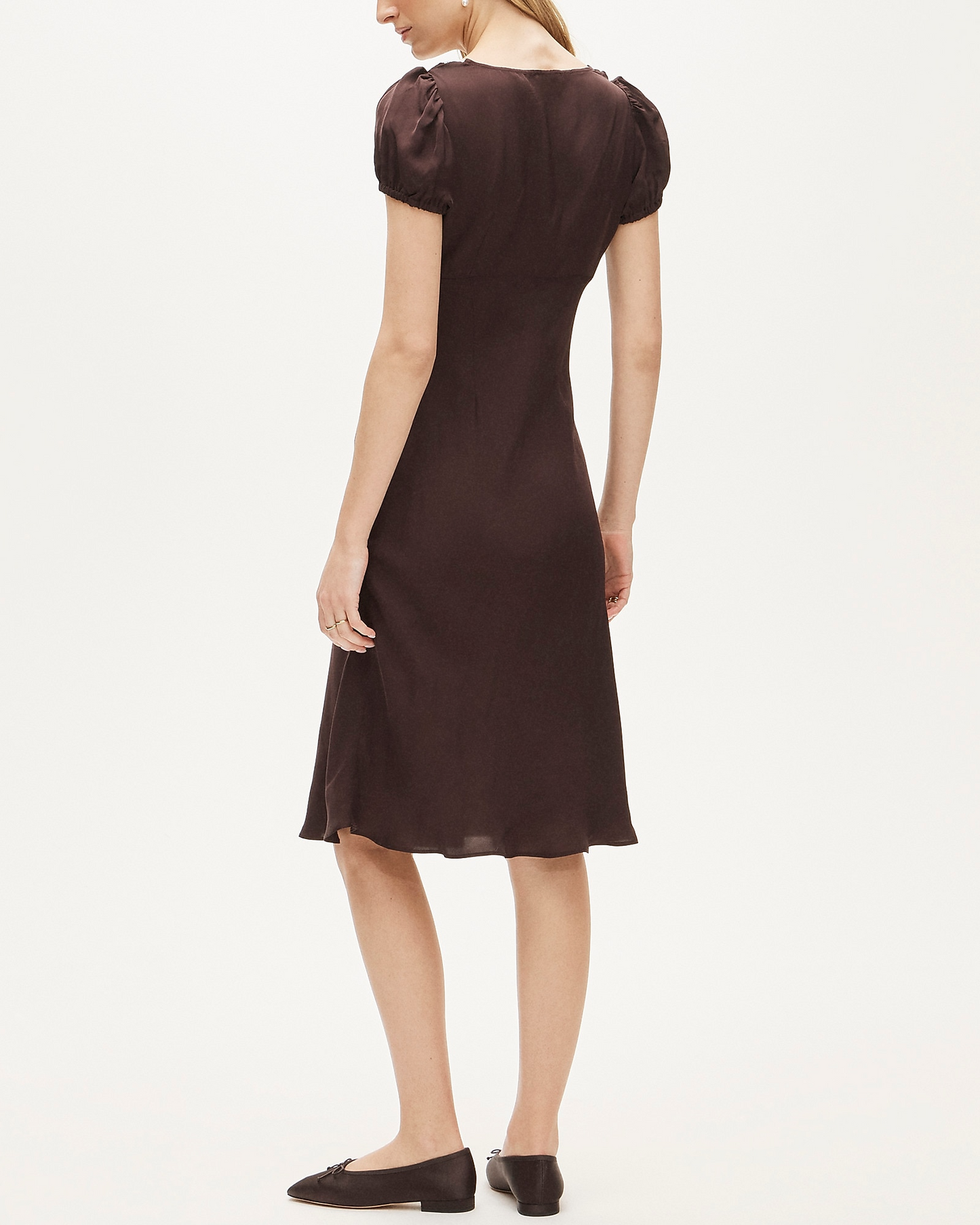 Lace dress in viscose twill