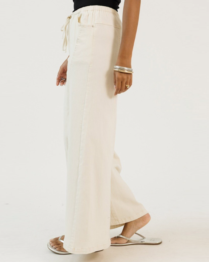 Exposed Seam Wide Leg Pants
