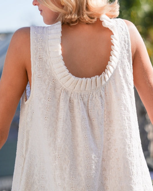 Sleeveless Eyelet Dress