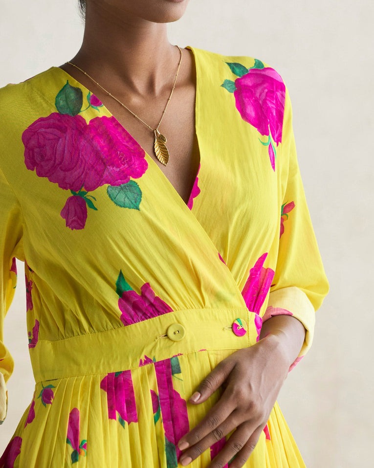 Floral Print Long Sleeves Dress