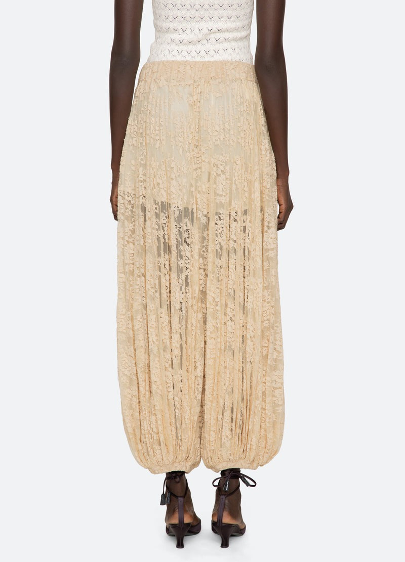 Sheer Lace Balloon Pants