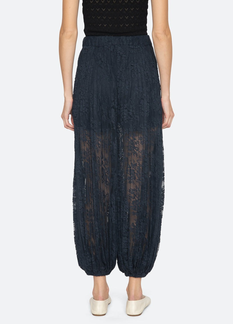 Sheer Lace Balloon Pants