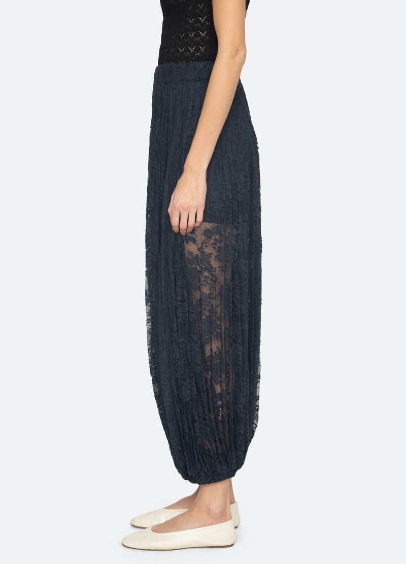 Sheer Lace Balloon Pants