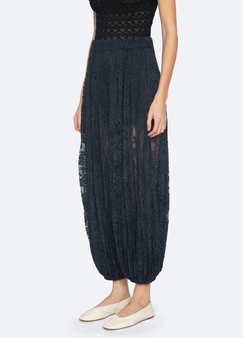 Sheer Lace Balloon Pants