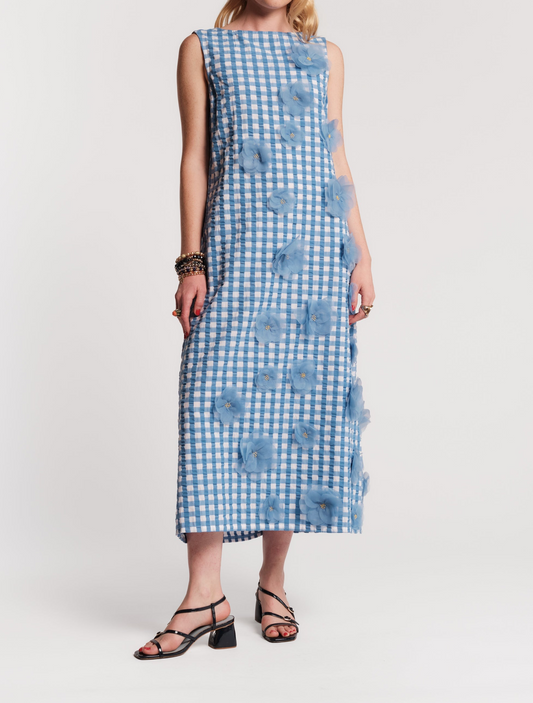 Origami Gingham Dress