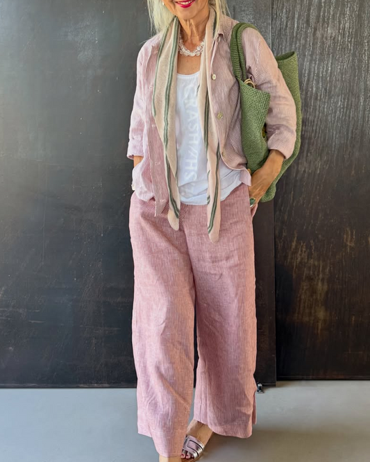 Striped Linen Two-Piece Set