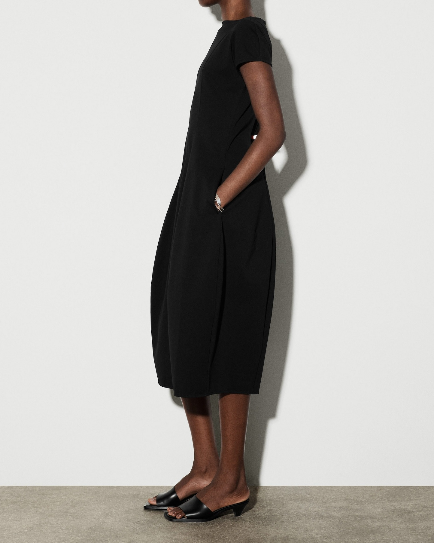 Sculptural Jersey Midi Dress