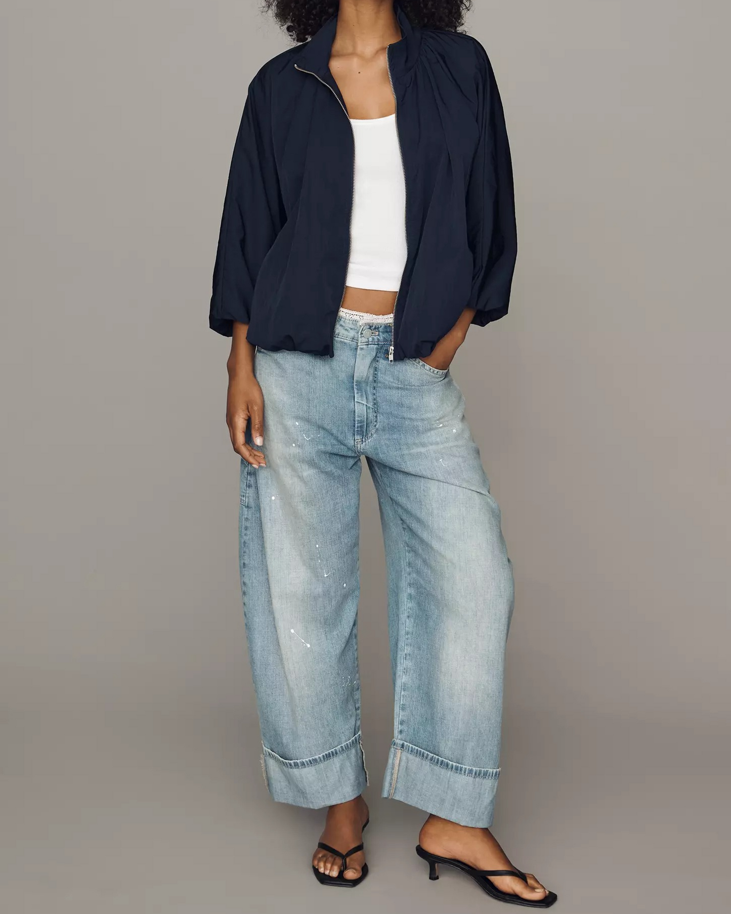 Funnel-Neck Nylon Jacket