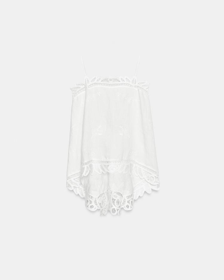 Linen Embroidered Top