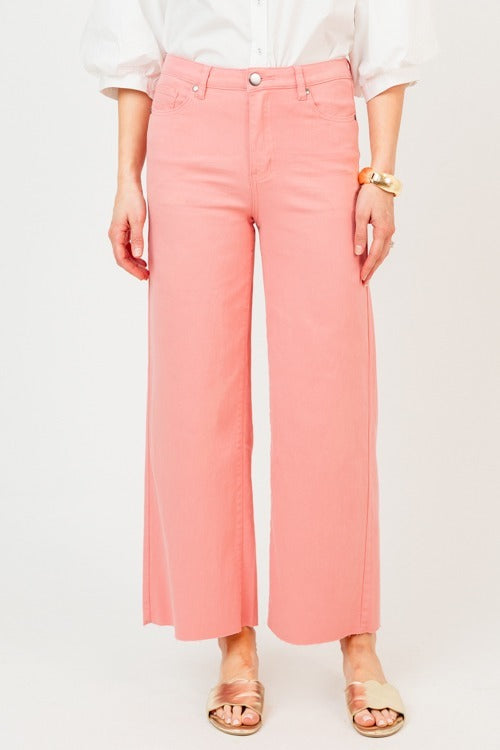 Raw Hem Wide Leg Pants