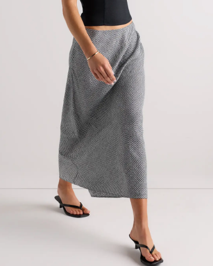 100% Linen Midi Slip Skirt