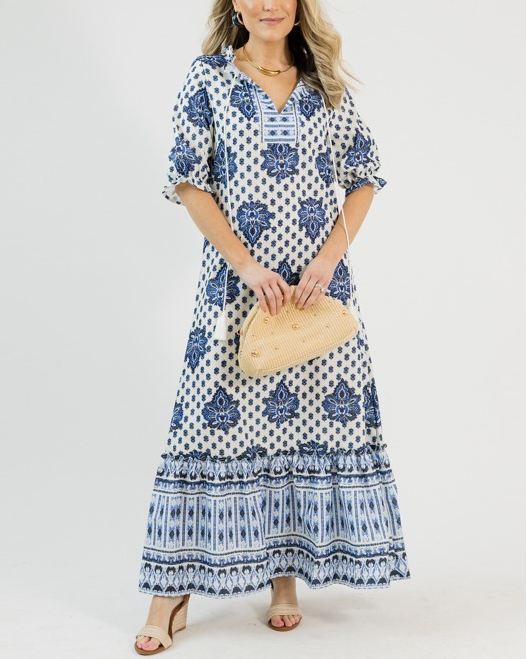 Printed Tassel Maxi Dress