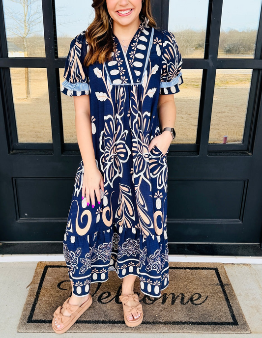 Remember My Love Puff Sleeved Midi Dress