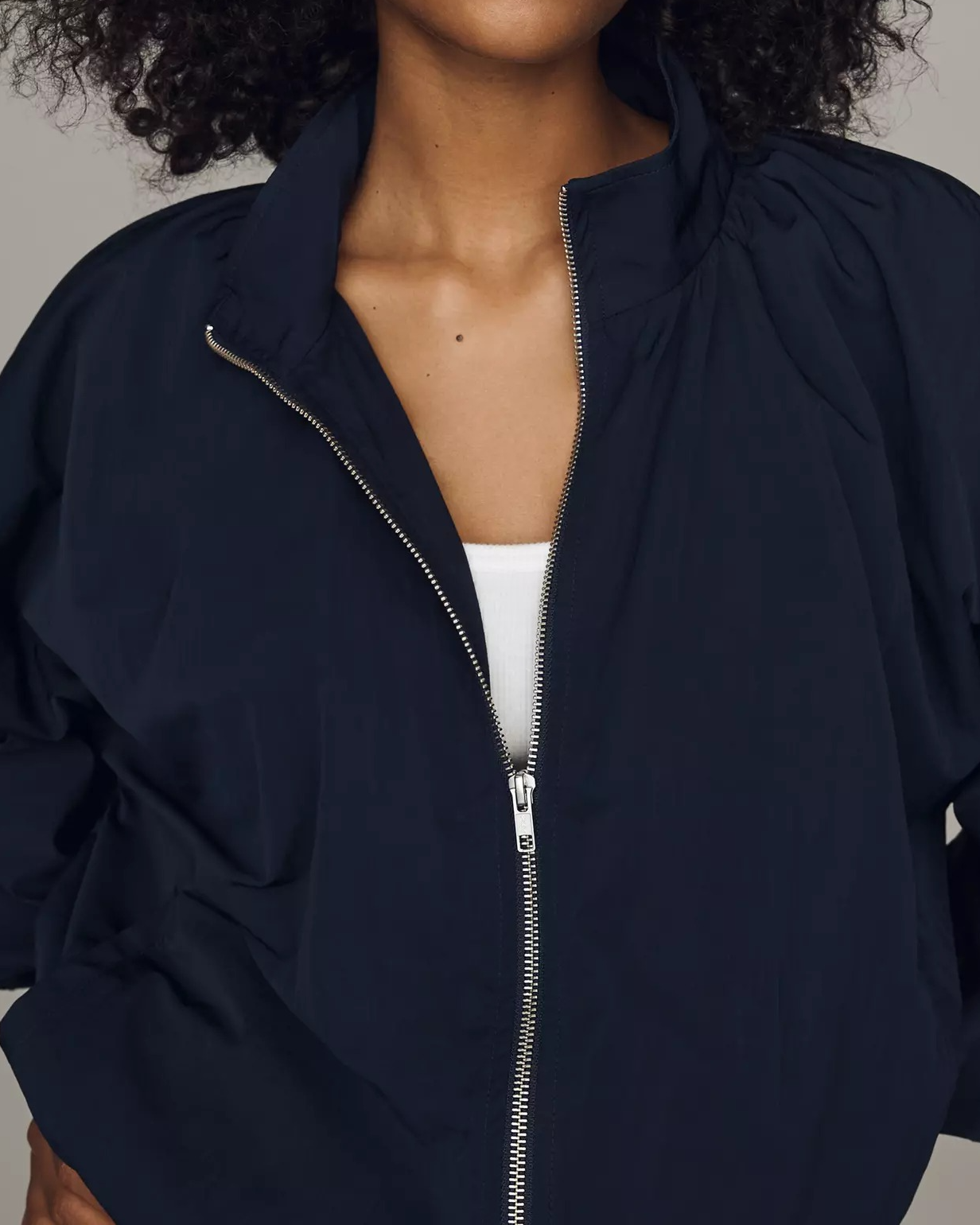 Funnel-Neck Nylon Jacket