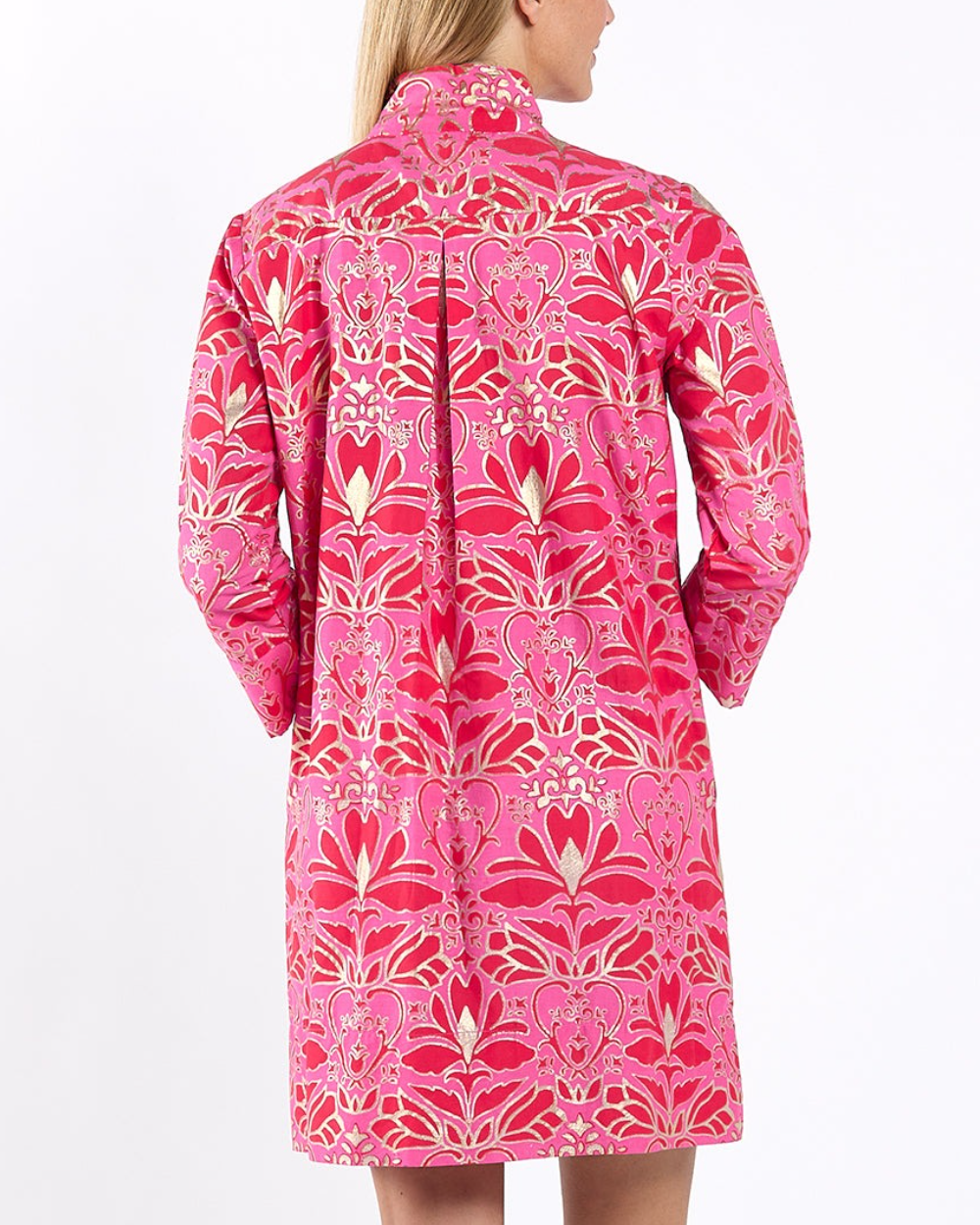 Stand Collar Long Sleeve Dress