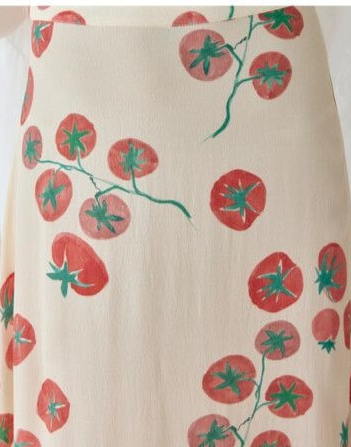 A-Line Cream Tomato Skirt