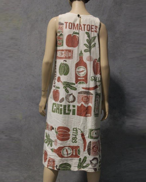 Flour Print Sleeveless Dress