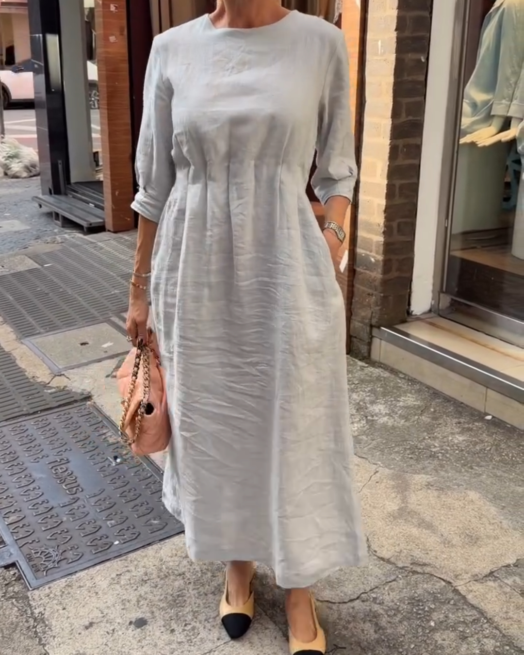 Solid Color Casual Dress
