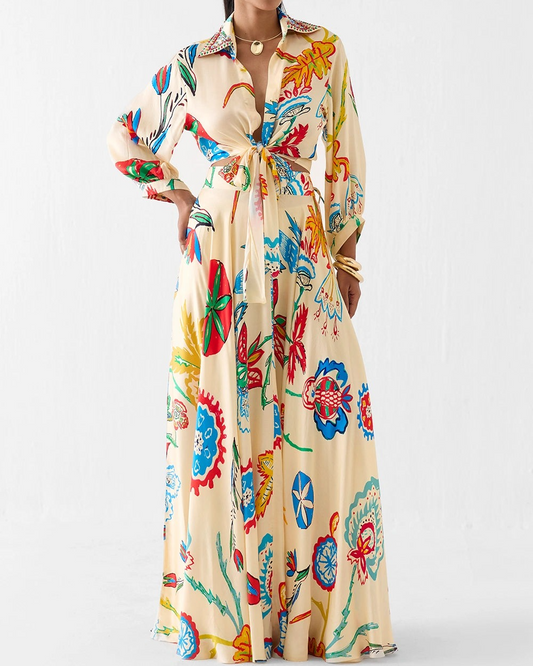 Multi Color Vegan Silk Embroidery, Sequins, Sanganer Print Crop Top And Skirt Set