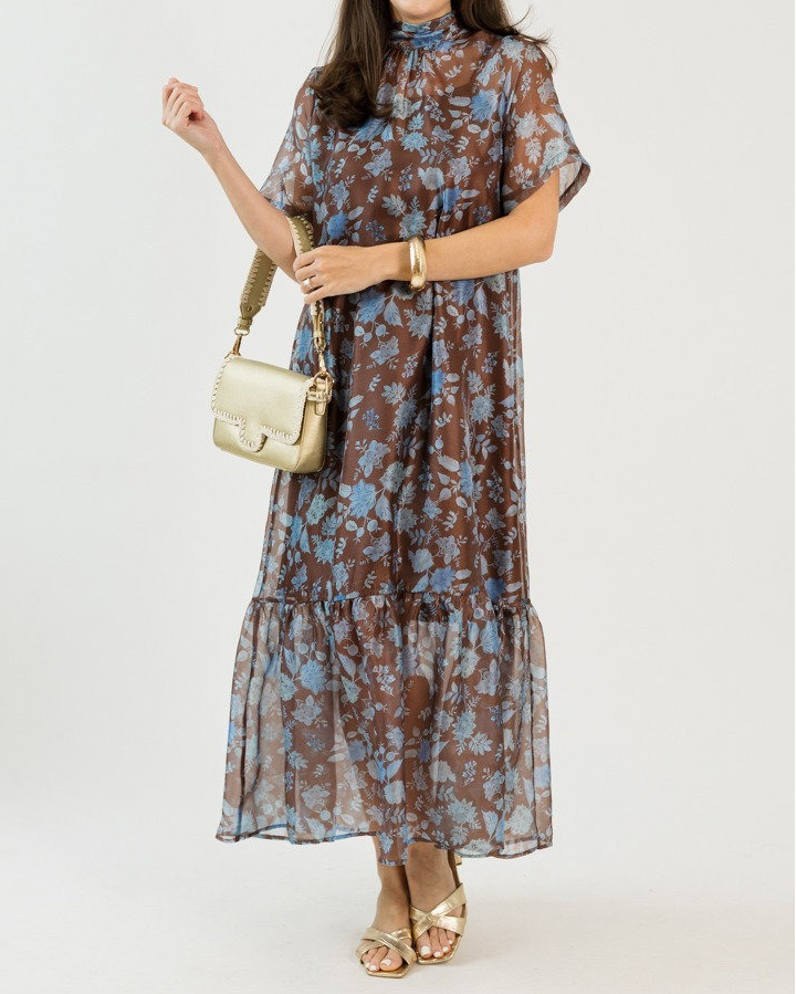 Floral Organza Maxi Dress