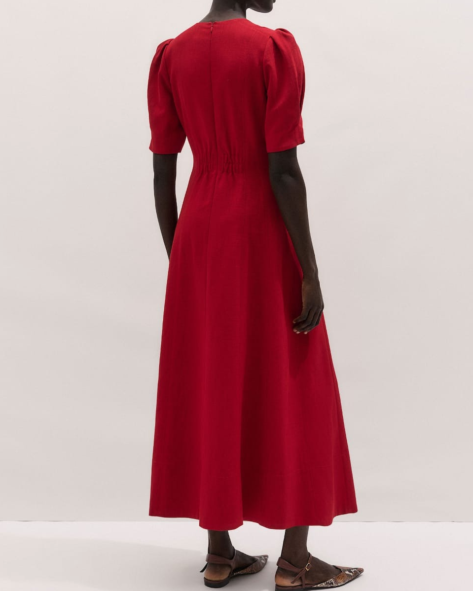 Fit + Flare Textured Weave Maxi Dress