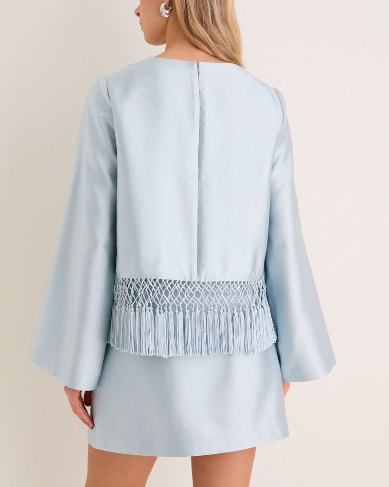 Pewter Blue Maxine Tassel Top